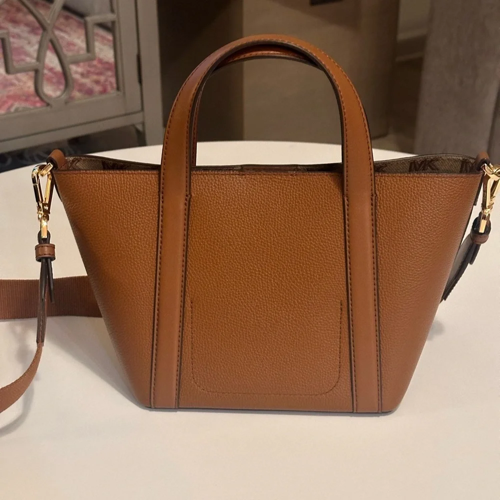 Michael Kors Hadleigh Small Double Handle Tote Bag in Luggage Leather